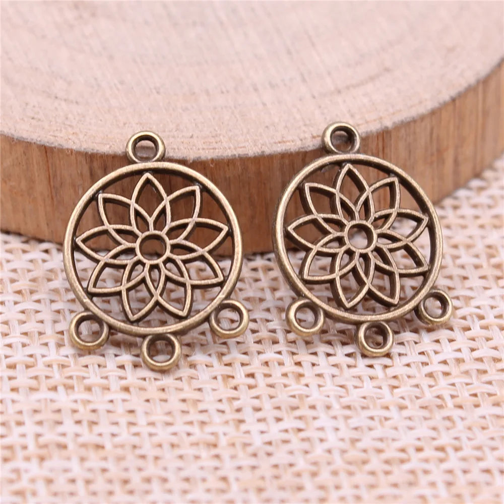 14x18mm 0.9g Multicolor Zinc Alloy Openwork Geometric Earring Connector Charms for DIY Jewelry Making