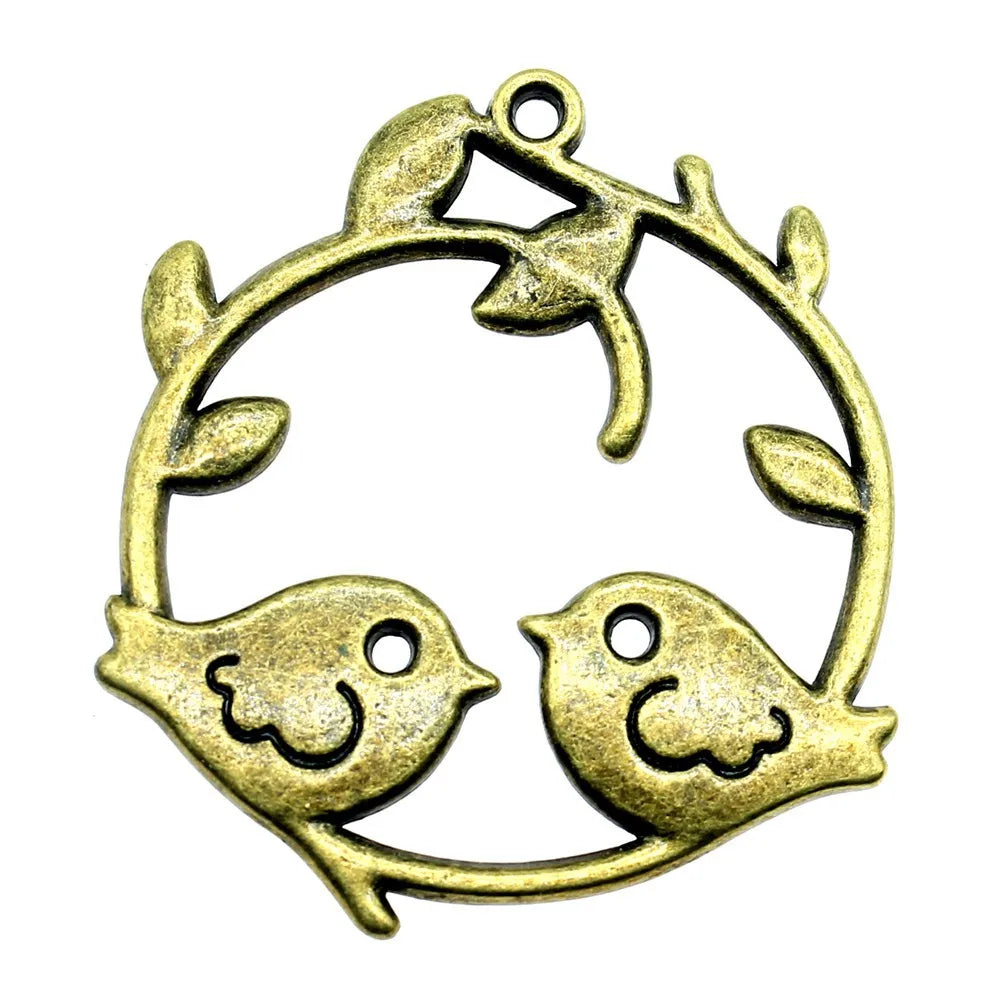 42x39mm 7.6g Multicolor Zinc Alloy Bird Charm Pendant for DIY Necklace Bracelet Jewelry Making