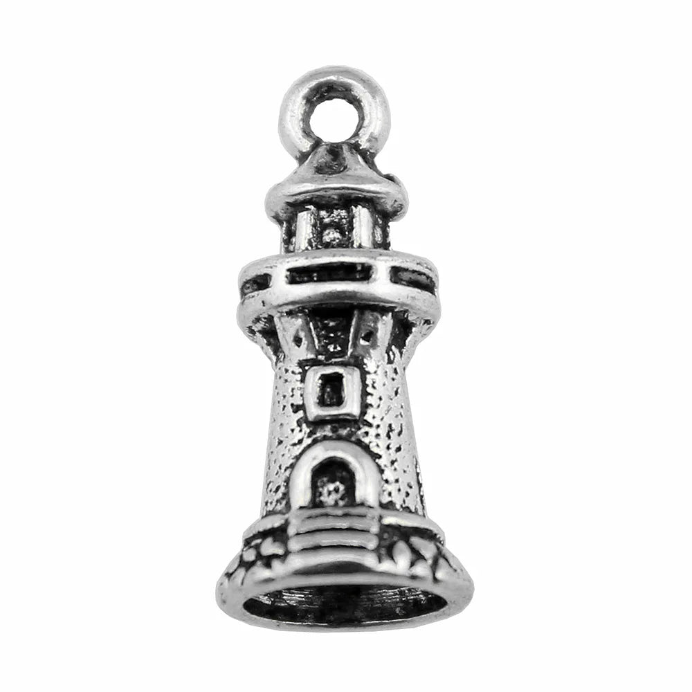 20x9mm 1.9g Multicolor Zinc Alloy Lighthouse Charm Pendant for DIY Necklace Bracelet Jewelry Making