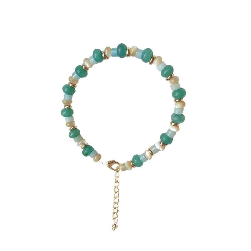 Natural Stone And Copper Geometric Bodhi Bracelet Handmade Ethnic New Chinese Style Jewelry