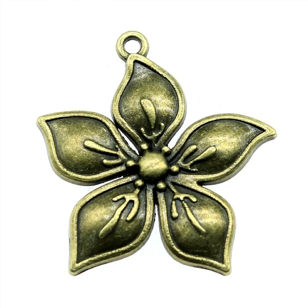 33x31mm 4.4g Multicolor Zinc Alloy Flower Charm Pendant for DIY Necklace Bracelet Jewelry Making