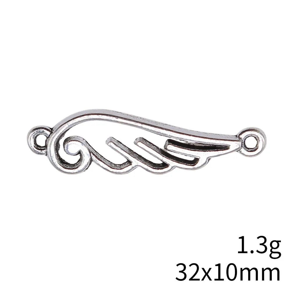 32x10mm 1.3g Multicolor Zinc Alloy Wing Connector Charm for Bracelet Necklace DIY Jewelry Making