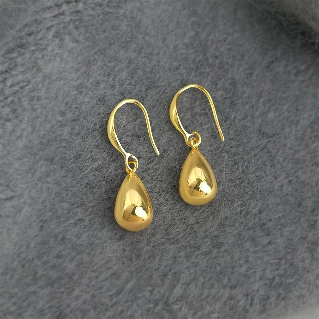 Old Money Minimalist Teardrop Tassel Drop Earrings Eco-Friendly Copper Commuter Jewelry