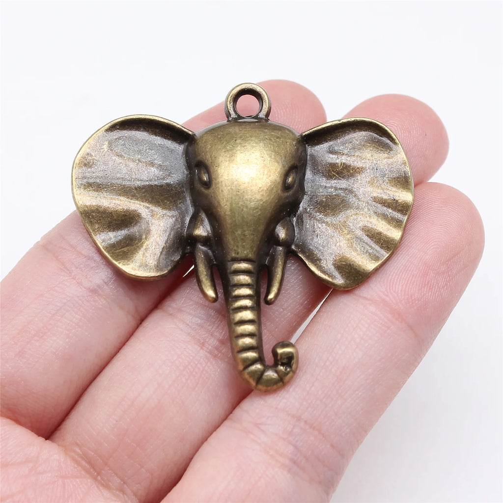 40x44mm 8g Multicolor Zinc Alloy Elephant Charm Pendant for Animal Theme DIY Jewelry Making