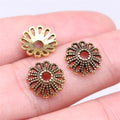11x11x3mm 0.5g Multicolor Zinc Alloy Flower Bead Cap Spacer Findings for DIY Necklace Bracelet Making