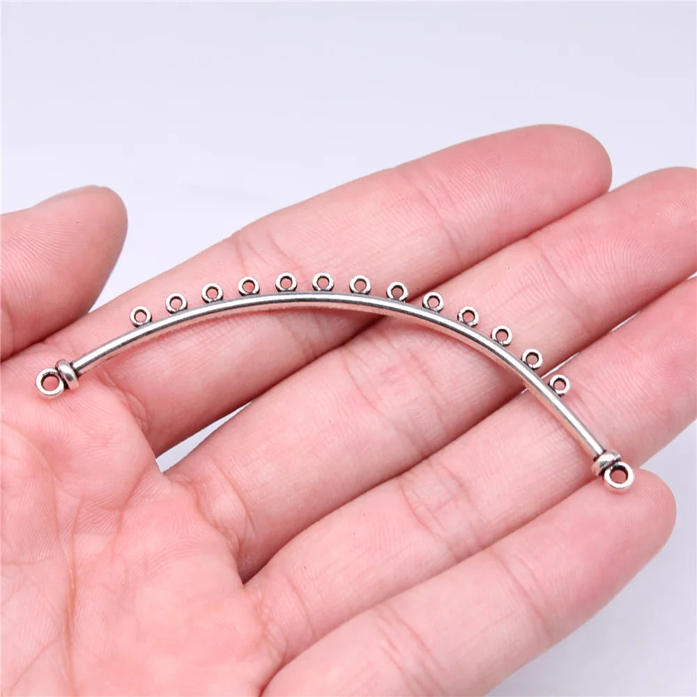 78x4mm 2.8g Antique Silver Zinc Alloy Long Bar Necklace Connector Charm Pendant for DIY Jewelry Making