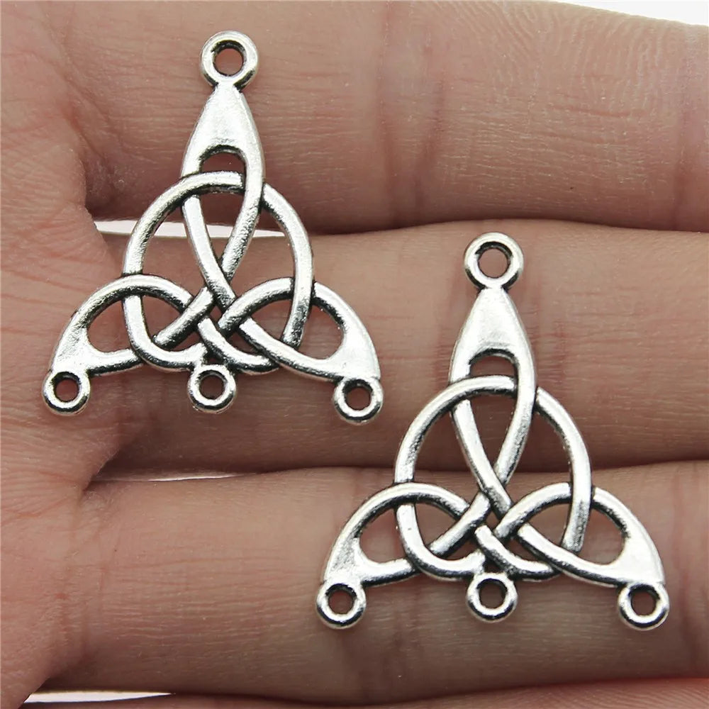 25x29mm 1.4g Antique Silver Zinc Alloy Openwork Earring Connector Charms for DIY Earring Making