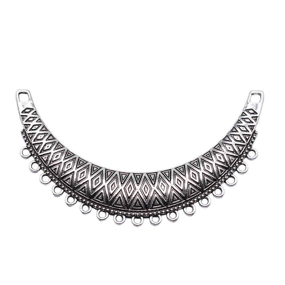 86x50mm 11g Multicolor Zinc Alloy Large Ornate Necklace Connector Charm for DIY Jewelry Making