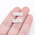 17x6mm 0.62g Antique Silver Zinc Alloy Handmade Letter Tag Charm Pendant for Bracelet Necklace Making