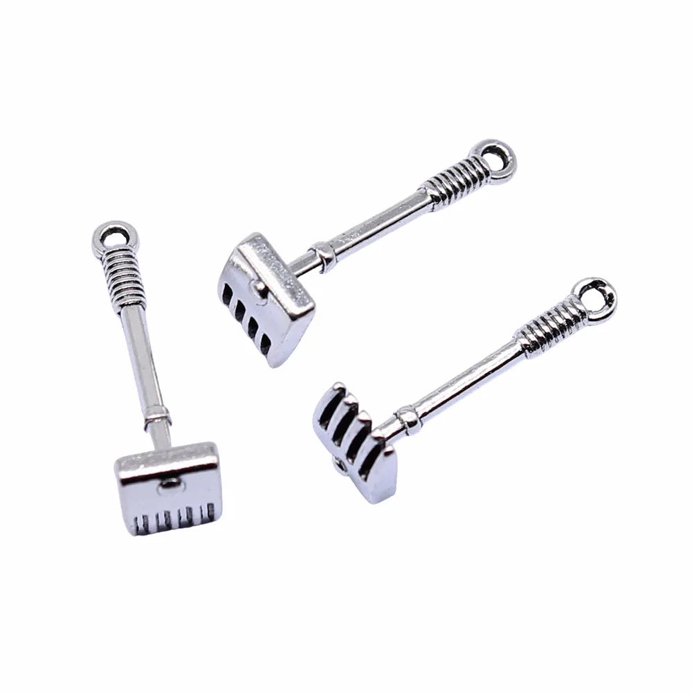 20x8mm 0.7g Antique Silver Zinc Alloy Pitchfork Charm Pendant for DIY Jewelry Making