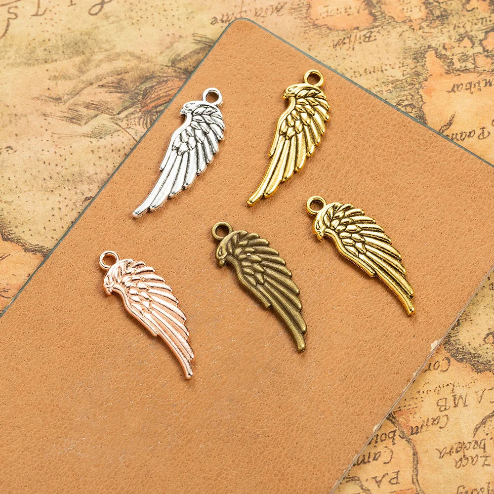33x11MM Zinc Alloy Eagle Wing Charm Pendant for DIY Necklace Bracelet Jewelry Making