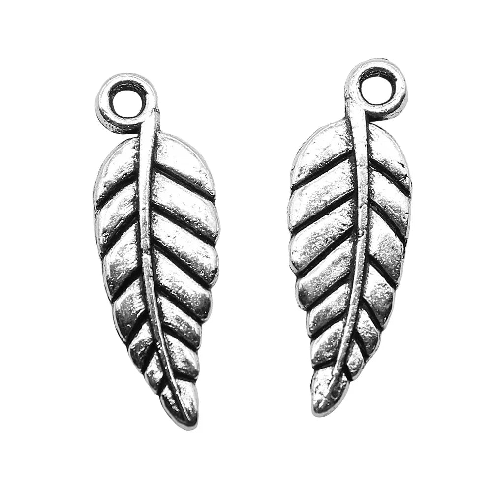 20x7mm 0.46g Multicolor Zinc Alloy Leaf Charm Pendant for DIY Necklace and Bracelet Making