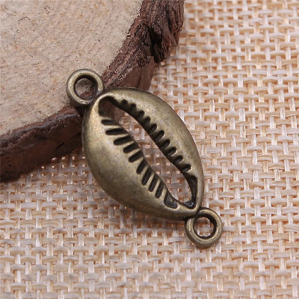 28x14mm 1.3g Multicolor Zinc Alloy Shell Connector Charm for DIY Bracelet Necklace Making