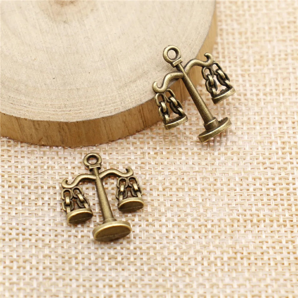 22x17mm 1.4g Multicolor Zinc Alloy Balance Scale Charm Pendant for Legal Theme DIY Jewelry Making