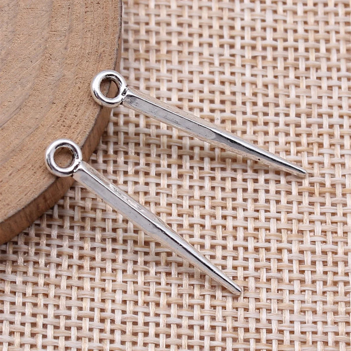 29x2.5mm 0.68g Multicolor Zinc Alloy Pointed Cone Charm Pendant for DIY Necklace Earring Making