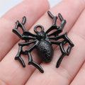 35x32mm 5.1g Electrophoretic Black Zinc Alloy Spider Charm Pendant for Gothic Jewelry Making