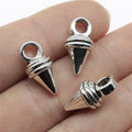 18x9x9mm 3.1g Antique Silver Zinc Alloy 3D Pointed Cone Charm Pendant for DIY Jewelry Making