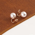 Elegant Light Pink Pearl Spiral Disc Alloy Stud & Clip On No Piercing Commuter Fashion Earrings
