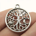 29x25mm 3.3g Antique Silver Zinc Alloy Sun Moon Tree of Life Charm Pendant for DIY Necklace Making