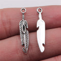 5x28mm 0.7g Multicolor Zinc Alloy Feather Charm Pendant for DIY Earrings Necklace Jewelry Making