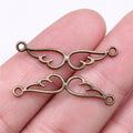 28x5mm 0.5g Multicolor Zinc Alloy Angel Wing Connector Charm for DIY Bracelet Necklace Making