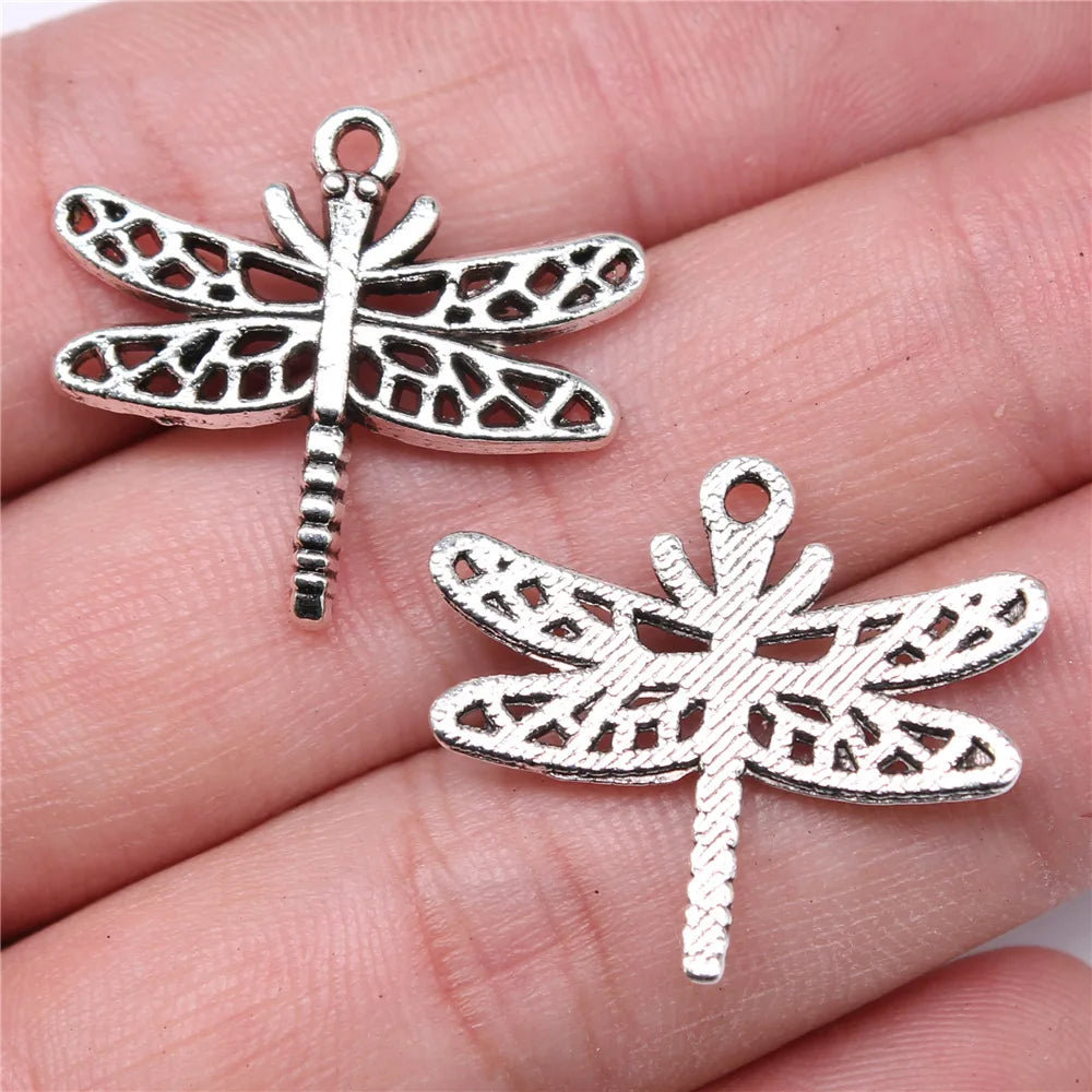 23x27mm 2.1g Multicolor Zinc Alloy Dragonfly Charm Pendant for DIY Necklace Bracelet Jewelry Making