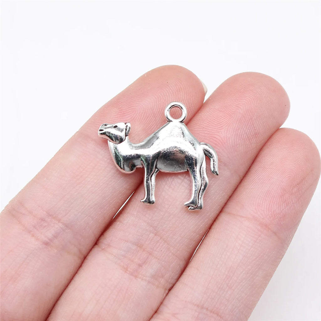 19x21mm 2.1g Antique Silver Tone Zinc Alloy Dromedary Camel Charm Pendant for DIY Jewelry Making