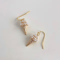 Cute Ice Cream Drop Earrings 14K Plated Copper Resin Pearl Enamel Sweet Designer Jewelry