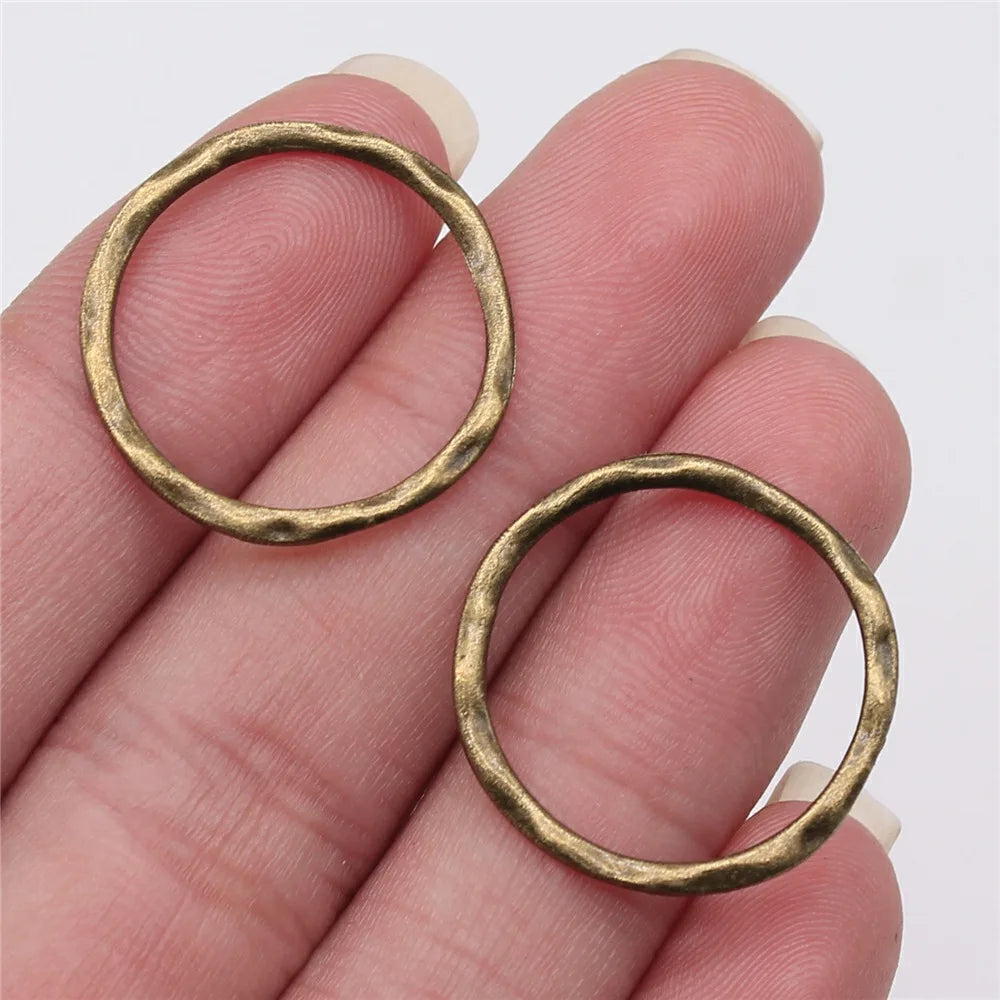 23x24mm 0.9g Multicolor Zinc Alloy Irregular Round Ring Charm Pendant for DIY Necklace Bracelet Making