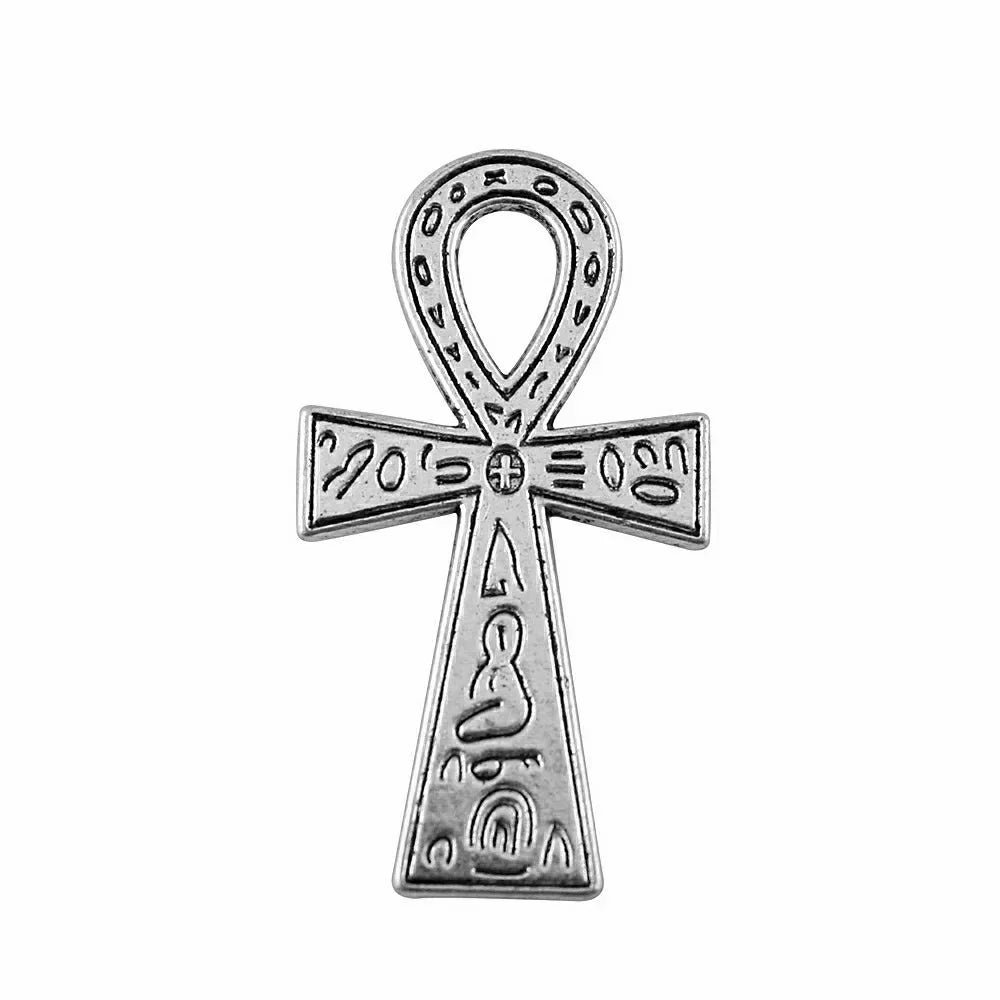 39x21mm 3.2g Antique Silver Zinc Alloy Cross Charm Pendant for DIY Necklace Bracelet Jewelry Making