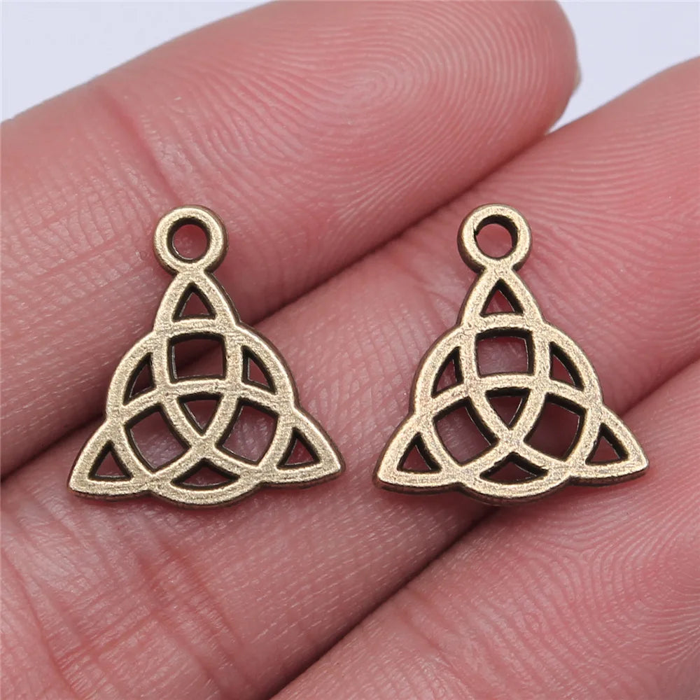 16x14mm 0.9g Multicolor Zinc Alloy Celtic Amulet Celtic Knot Charm Pendant for DIY Necklace Bracelet Making