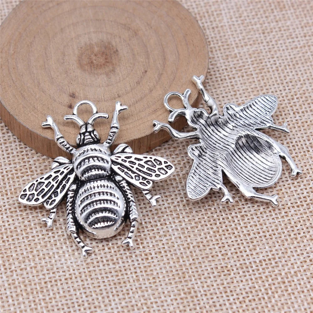 45x45mm 7.8g Multicolor Zinc Alloy Bee Charm Pendant for DIY Necklace Bracelet Jewelry Making