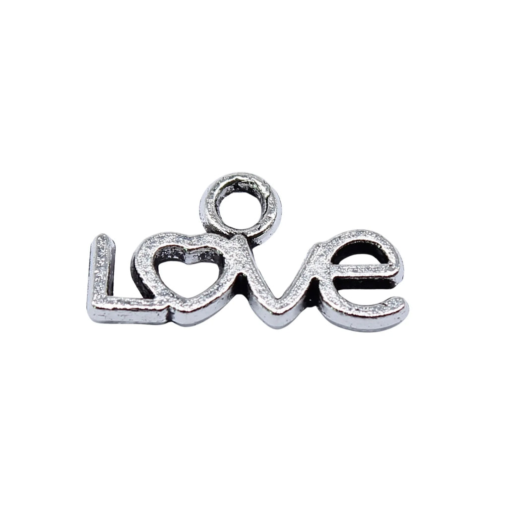 6x12mm 0.27g Antique Silver Zinc Alloy LOVE Letter Charm Pendant for DIY Bracelet Necklace Making