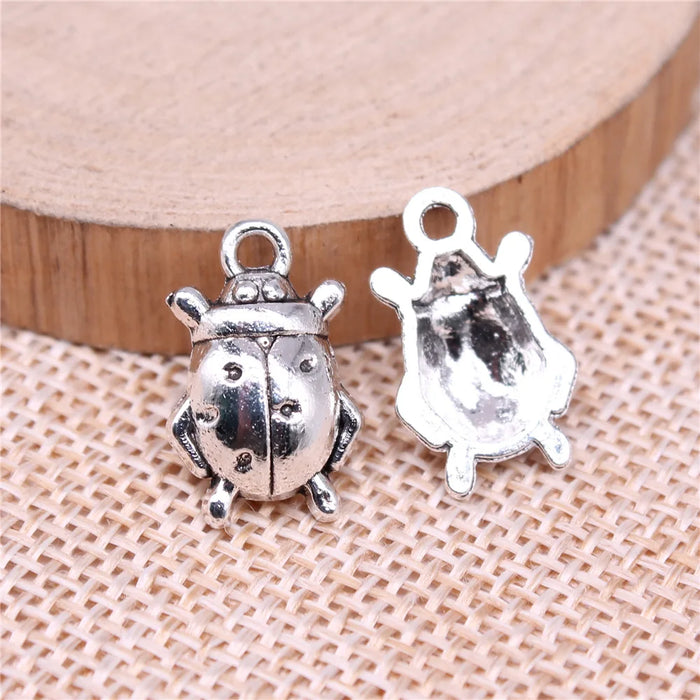 18x11mm 1.2g Antique Silver Zinc Alloy Beetle Charm Pendant for DIY Necklace Bracelet Jewelry Making