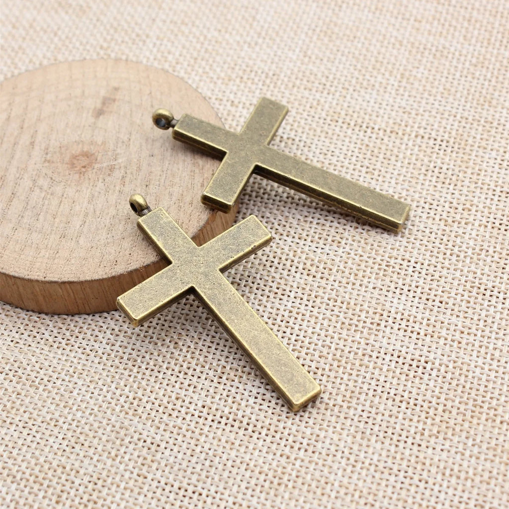 56x34mm 10.1g Multicolor Zinc Alloy Cross Charm Pendant for Necklace Bracelet DIY Jewelry Making