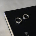 Minimalist Copper Zircon Micro Pave Polished Hoop Stud Earrings For Women
