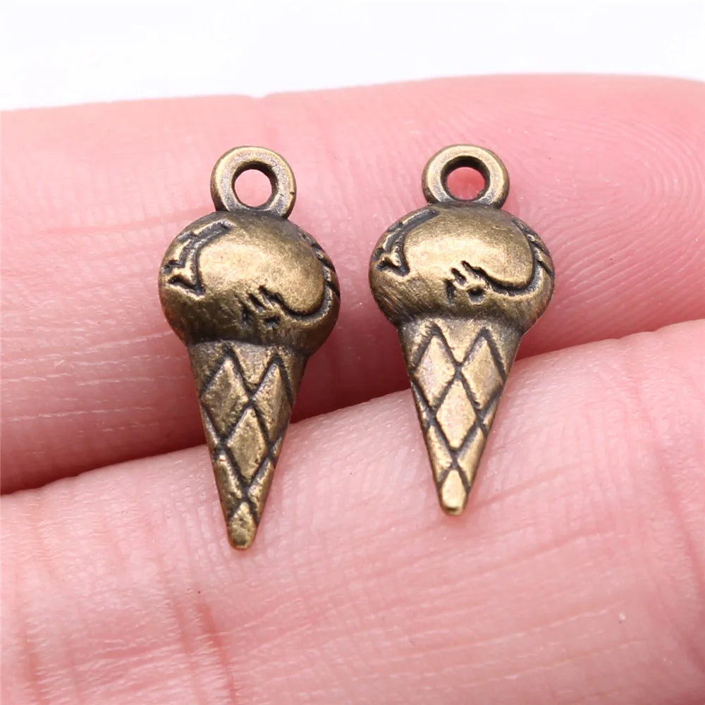 19x8x4mm 1g Multicolor Zinc Alloy Ice Cream Charm Pendant for DIY Bracelet Necklace Making