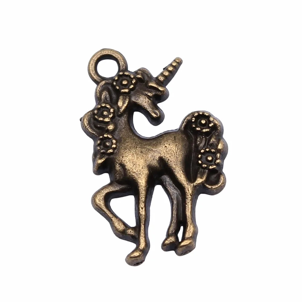 15x23mm 1.6g Multicolor Zinc Alloy Cute Horse Charm Pendant for DIY Necklace Bracelet Jewelry Making
