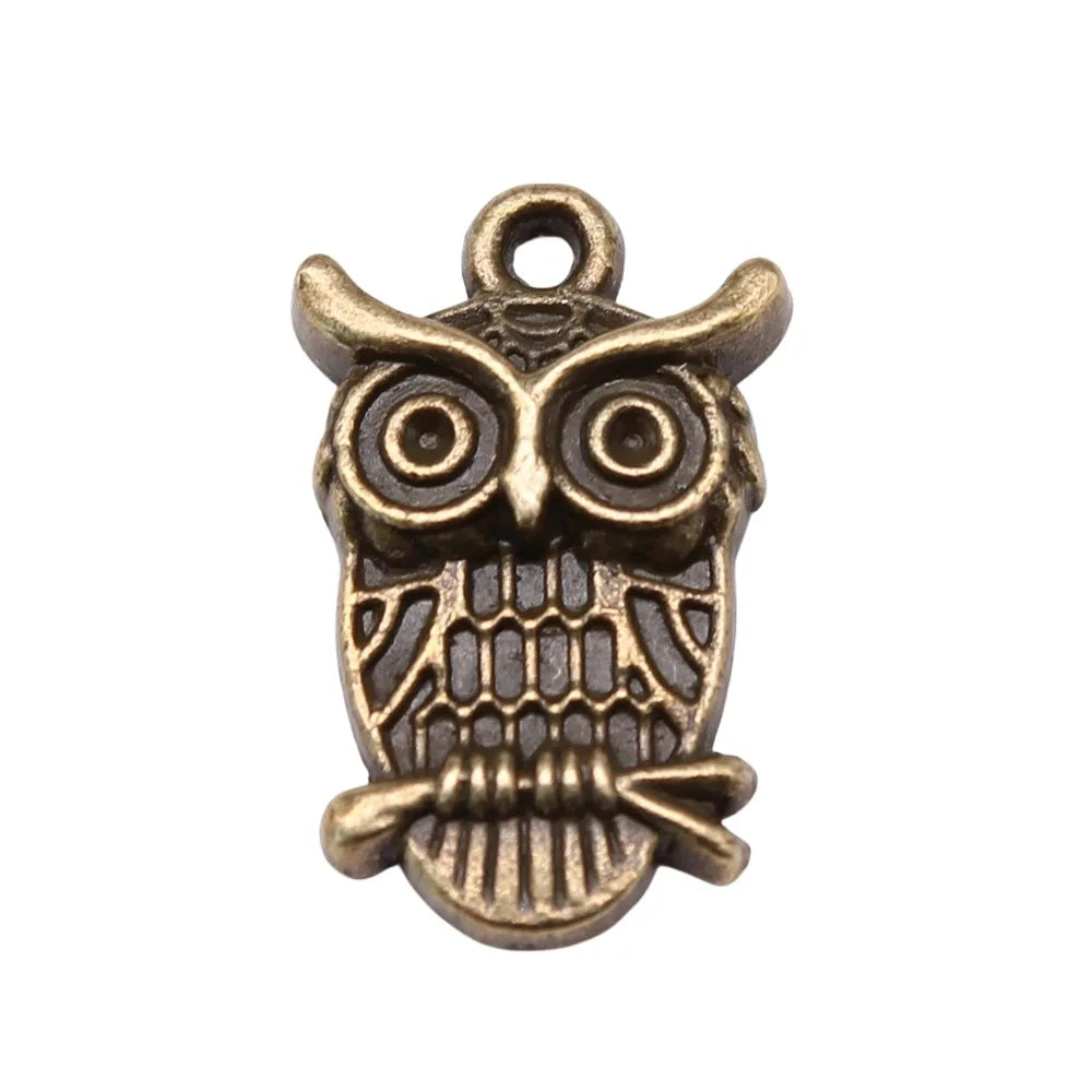 20mm 2.1g Multicolor Zinc Alloy Owl Cat Charm Pendant for Necklace Bracelet DIY Jewelry Making