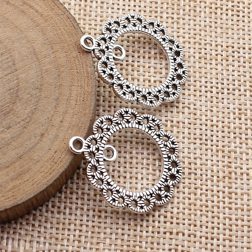 28x24mm 1.9g Multicolor Zinc Alloy Geometric Earring Connector Charms for DIY Earring Jewelry Making