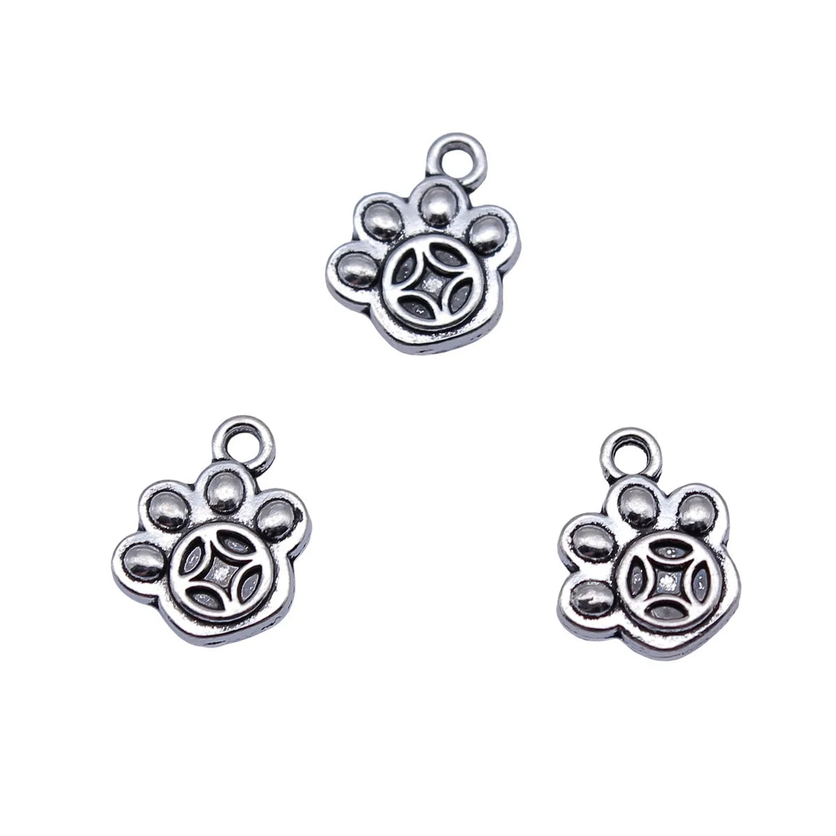 13x11mm 1.05g Antique Silver Zinc Alloy Coin Claw Charm Pendant for Necklace Bracelet DIY Jewelry