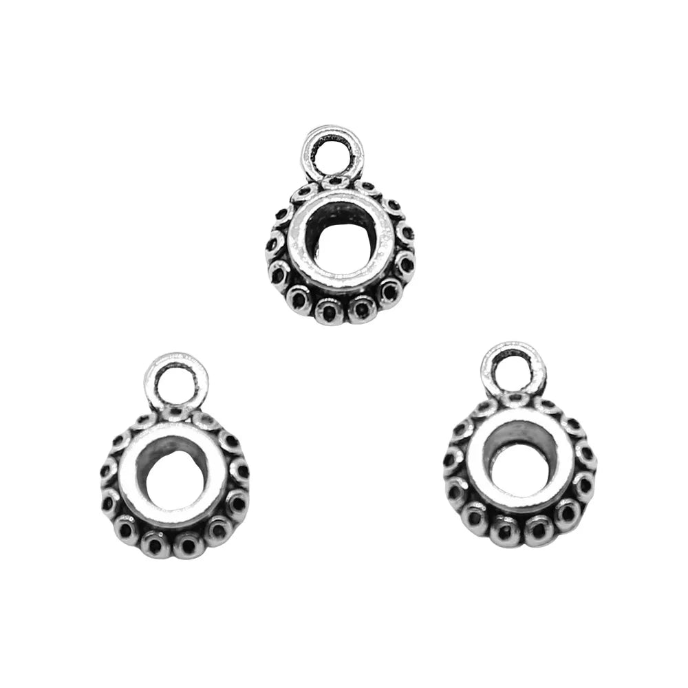 9x12mm 1.1g Antique Silver Zinc Alloy Decorative Pendant Bail Connector for DIY Jewelry Making