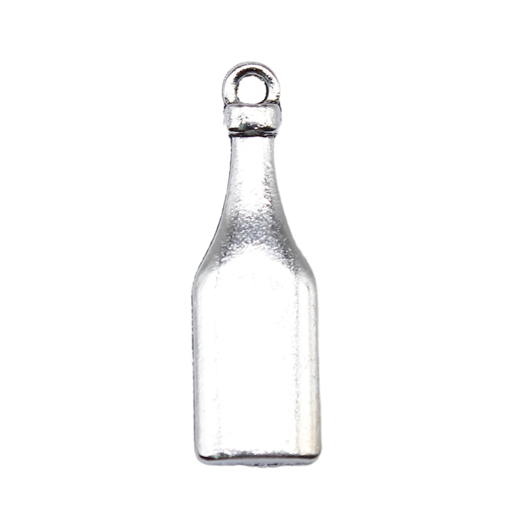 30x9mm 3.1g Antique Silver Zinc Alloy Wine Bottle Charm Pendant for DIY Necklace Bracelet Making