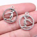 24x20mm 2.41g Multicolor Zinc Alloy Gymnastics Charm Pendant for DIY Sports Necklace Bracelet Making