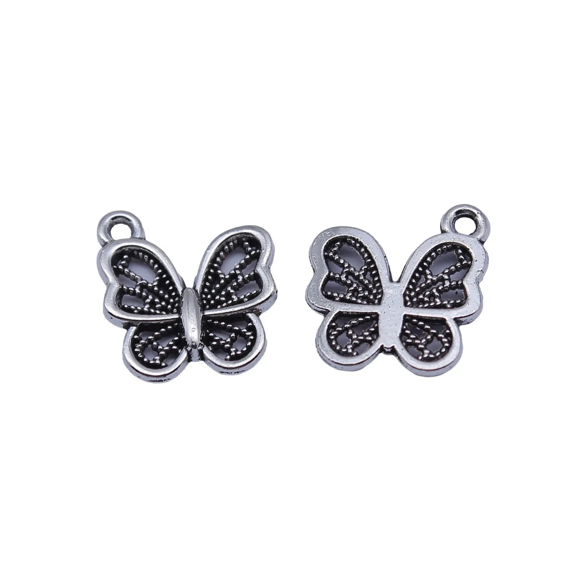 13x12mm 0.57g Antique Silver Zinc Alloy Butterfly Charm Pendant for Bracelet Necklace DIY Jewelry Making