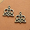 24x22MM Antique Silver Zinc Alloy Heart Celtic Knot Hollow Double Sided Charm Pendant for DIY Necklace Bracelet Jewelry