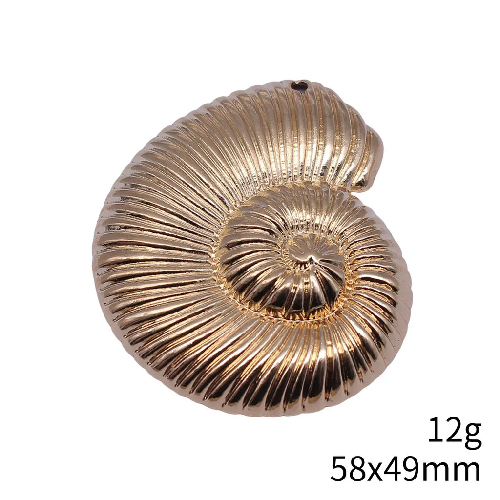 58x49mm 12g KC Gold Plated Zinc Alloy Conch Shell Charm Pendant for DIY Necklace Jewelry Making