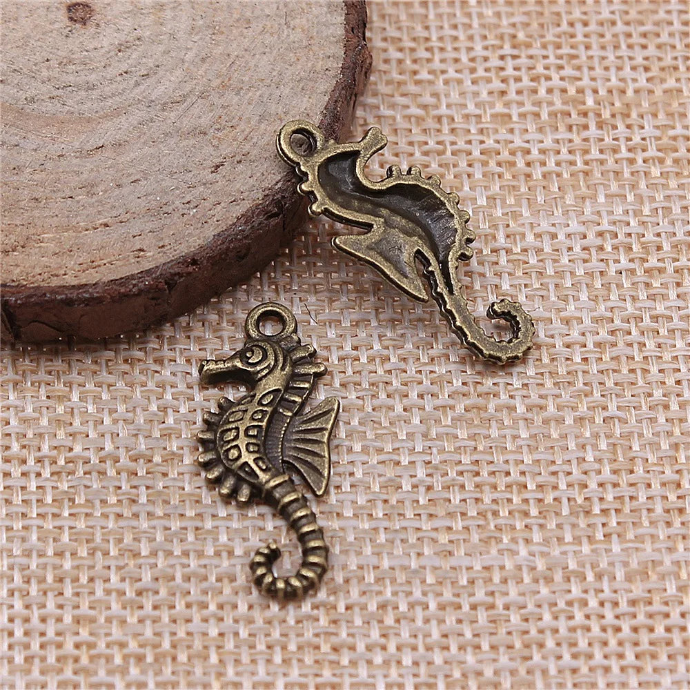29x12mm 1.5g Multicolor Zinc Alloy Seahorse Charm Pendant for DIY Necklace Bracelet Jewelry Making
