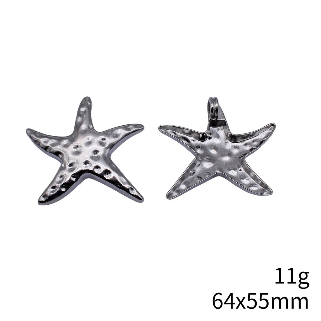 64x55mm 11g White K Tone Zinc Alloy Large Starfish Charm Pendant for Ocean Theme DIY Jewelry