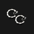 Elegant Frosted Alloy Twist Hoop Spiral Disc Stud & Clip On No Piercing Earrings